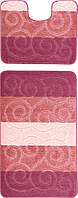 Набор ковриков для ванной и туалета Relana Elana Sile 60x100 + 60x50 см фиолетовый розовый