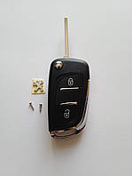 Корпус выкидного ключа Peugeot 207 307 308 407 Galakeys 2 кнопки батарейка на корпусе лезвие VA2 (01-34)