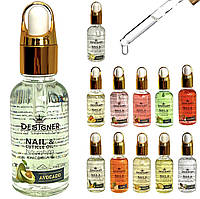 Зміцнююча олія для нігтів та кутикули з вітаміном Е Дизайнер / з піпеткою, 30 мл