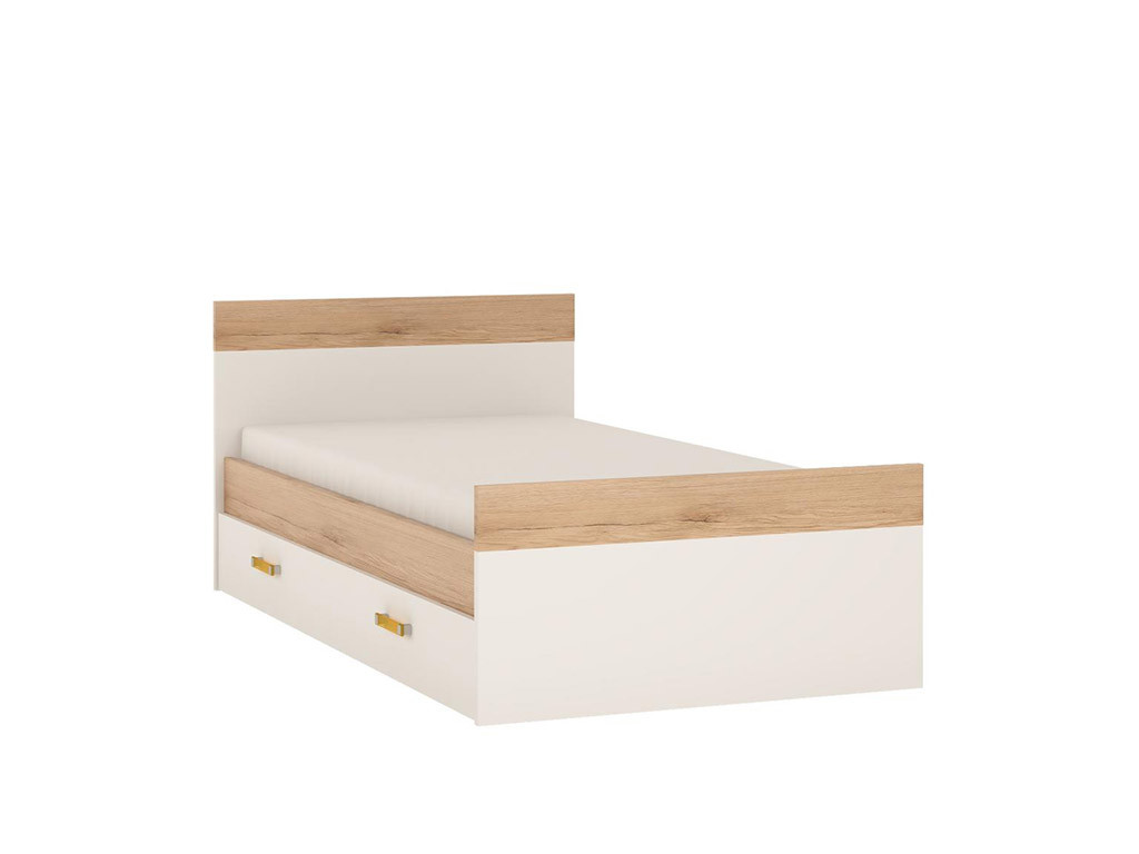 Ліжко Amazon 90 Ні., 1 шт, 76,3 см, 204,8 см, ДСП ламінований, підсвітка (продається окремо), система безшумного закриття, Butterfly 1 шт, Ні., 90 x 200, Сучасний, односпальне, білий, дуб Сан Ремо, білий, 100,6 см, фото 1