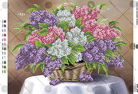 Схема на тканині для вишивки бісером Бузок А3Н_104 Вірена