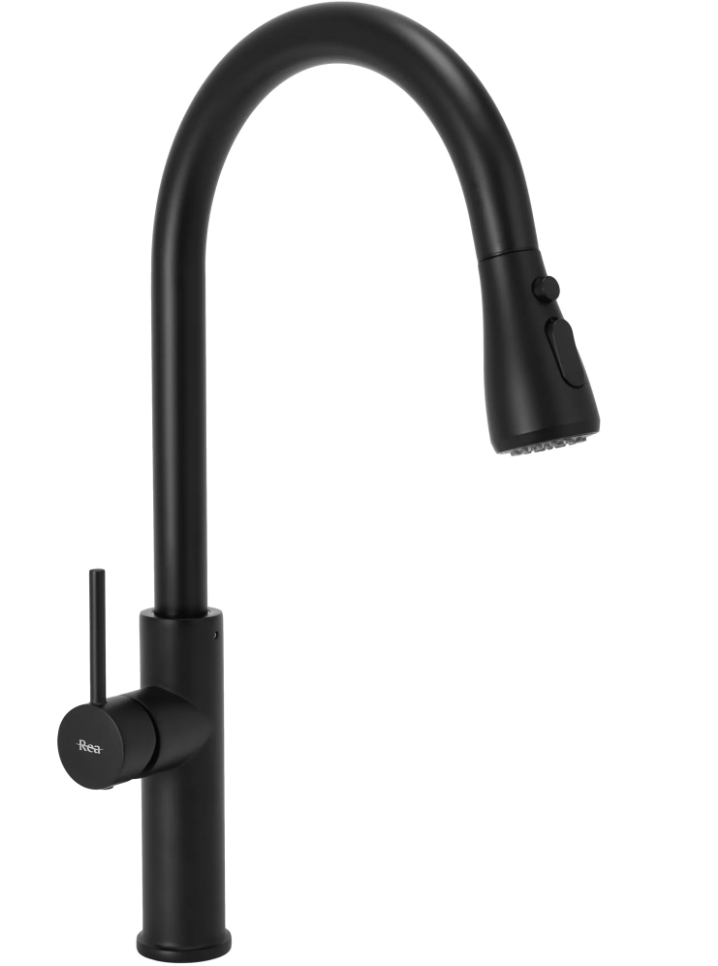 Змішувач для кухні REA NEST BLACK MAT чорний