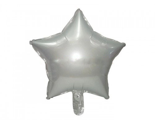 Фольгована куля "Зірка" 18', колір - срібло, сатин, фото 1