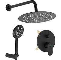 Душовий гарнітур прихованого монтажу REA HYPER BLACK MATT + BOX чорний матовий