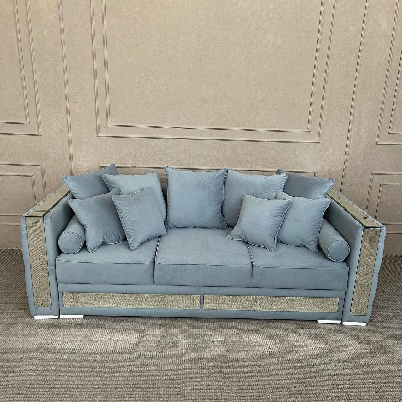 Розкладний диван з нішею в сірому кольорі, фото 1