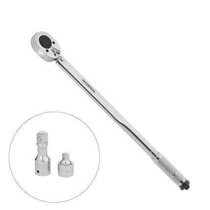 Ключ динамометричний 3/4", 70-420 Нм, перехідник 3/4"*1/2'', подовжувач 100 мм * 3/4" INTERTOOL XT-9010, фото 1