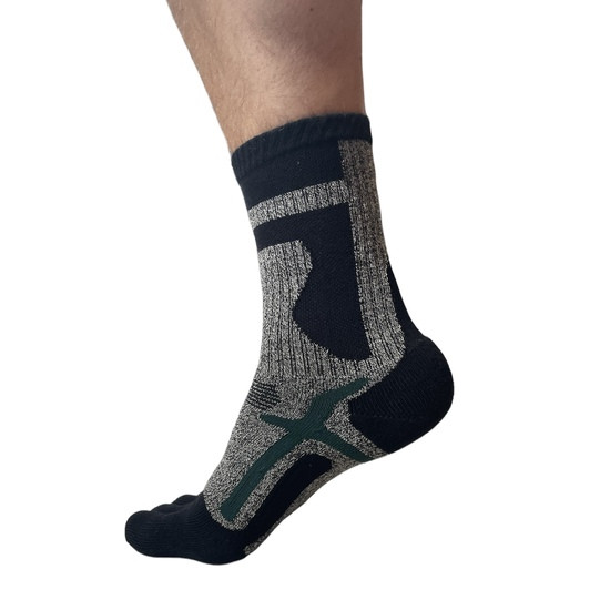 Шкарпетки з пальцями Cross Five Fingers Shu 42-44 чорний з принтом