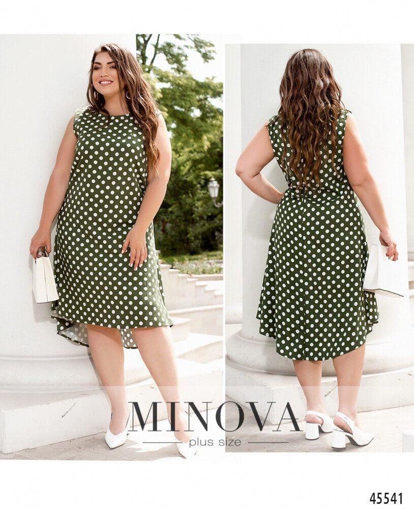 Стильне жіноче плаття в горошок Тканина "Льняне полотно" 48, 50, 52, 54, 56, 58, 60, 62 розмір 48