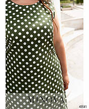 Стильне жіноче плаття в горошок Тканина "Льняне полотно" 48, 50, 52, 54, 56, 58, 60, 62 розмір 48, фото 3