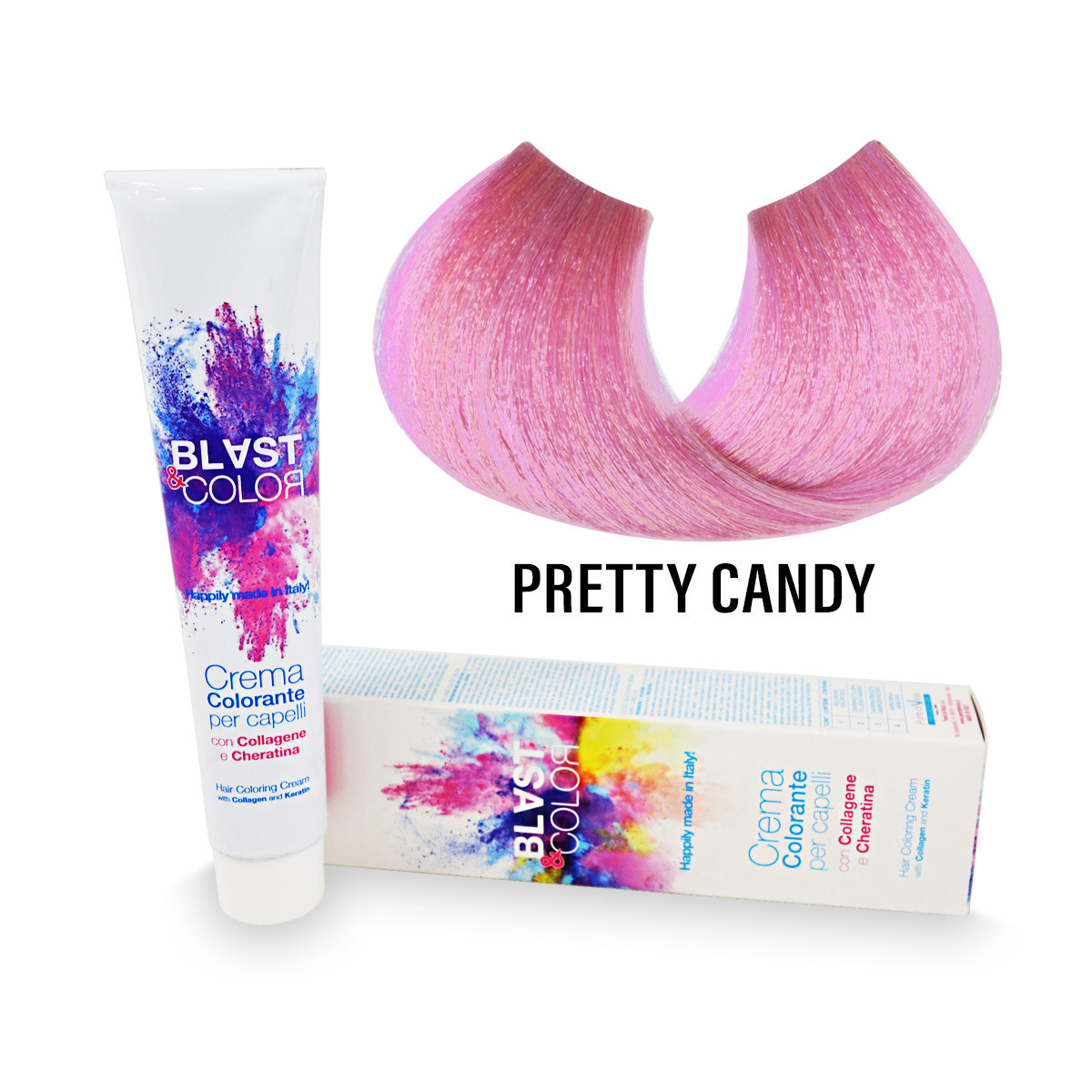 Blast & Color Крем-фарба з колагеном і кератином Pretty Candy (рожевий), 100 мл