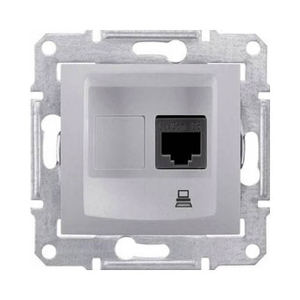 Розетка комп'ютерна Schneider Electric Sedna алюміній RJ-45 внутрішня 5E SDN4300160, фото 1