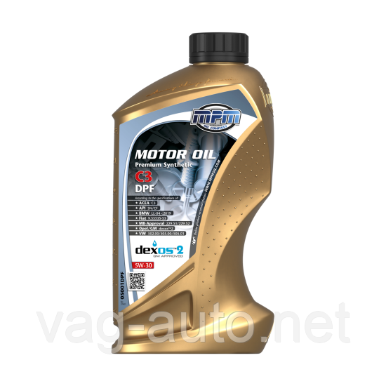 Моторна олива MPM Premium Synthetic C3 DPF / 5W30 / 1л. / (ACEA C3, API CF/SN, Opel/GM dexos2)