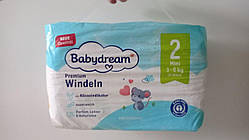 Дитячі підгузки Babydream преміум класу 2 міні для дітей 3-6 кг 36 штук