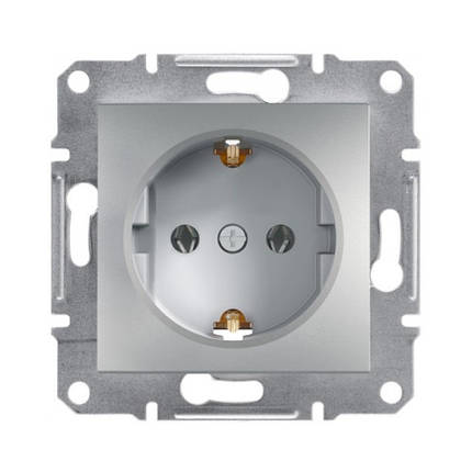 Розетка Schneider Electric Asfora сталь з заземленням внутрішня EPH2900162, фото 1
