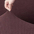Чохол накидка на 4-місний диван трикотаж жакардовий Homytex Темна вишня, фото 2