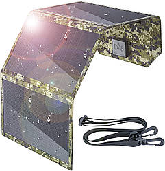 Портативний сонячний зарядний пристрій Dasolar 30W / 2xUSB / 1хType-C PD - Camouflage