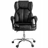 Крісло для компютера OFFICE Офисное кресло компьютерное кресло Стул Крісло офісне ЕКОШКІРА чорне 120кг Польша, фото 7