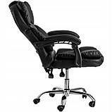 Крісло для компютера OFFICE Офисное кресло компьютерное кресло Стул Крісло офісне ЕКОШКІРА чорне 120кг Польша, фото 4