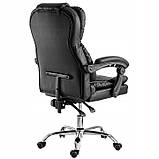 Крісло для компютера OFFICE Офисное кресло компьютерное кресло Стул Крісло офісне ЕКОШКІРА чорне 120кг Польша, фото 3