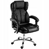 Крісло для компютера OFFICE Офисное кресло компьютерное кресло Стул Крісло офісне ЕКОШКІРА чорне 120кг Польша, фото 6
