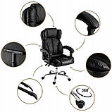 Крісло для компютера OFFICE Офисное кресло компьютерное кресло Стул Крісло офісне ЕКОШКІРА чорне 120кг Польша, фото 8