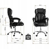 Крісло для компютера OFFICE Офисное кресло компьютерное кресло Стул Крісло офісне ЕКОШКІРА чорне 120кг Польша, фото 9