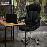 Крісло для компютера OFFICE Офисное кресло компьютерное кресло Стул Крісло офісне ЕКОШКІРА чорне 120кг Польша, фото 2