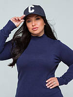 Гольф-водолазка БАТАЛ МІЛАНО стійка (50-54 р.) синя