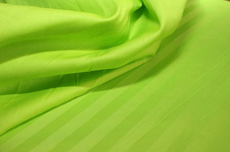Постільна білизна страйп-сатин Салатовий, двоспальний комплект, фото 2