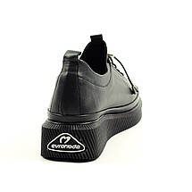 Туфли на платформе Evromoda 375030 36 Черный кожа, фото 4