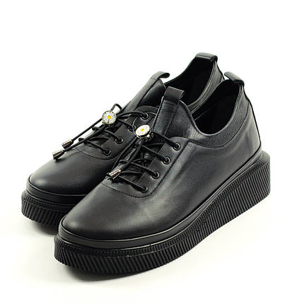 Туфли на платформе Evromoda 375030 36 Черный кожа, фото 1