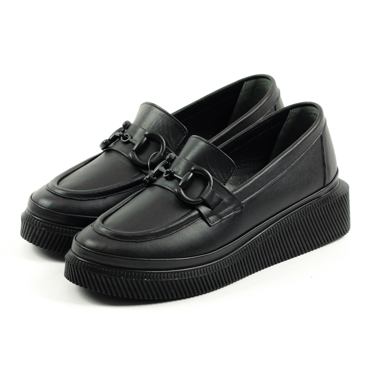 Лоферы женские Evromoda 3750162 36 Черный кожа