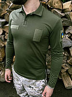 Мужская тактическая футболка с длинным рукавом лонгслив хаки (олива)
