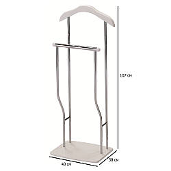 Вішак підлоговий з хрому Greg білий для одягу