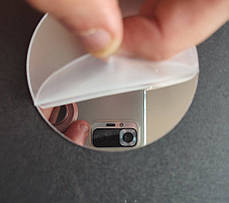 Дзеркальні пластикові наклейки кола  Срібні 8 шт 8 см Б369, фото 3