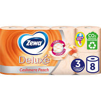 Туалетная бумага Zewa Deluxe Персик 3 слоя 8 рулонов (9011111035721/7322541171791) - Вища Якість та Гарантія!