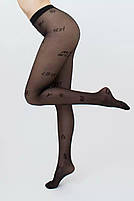Колготки з написами жіночі капронові 40 Ден Giulia з малюнком Чорного кольору Колготи нижня Білизна жіноча, фото 2