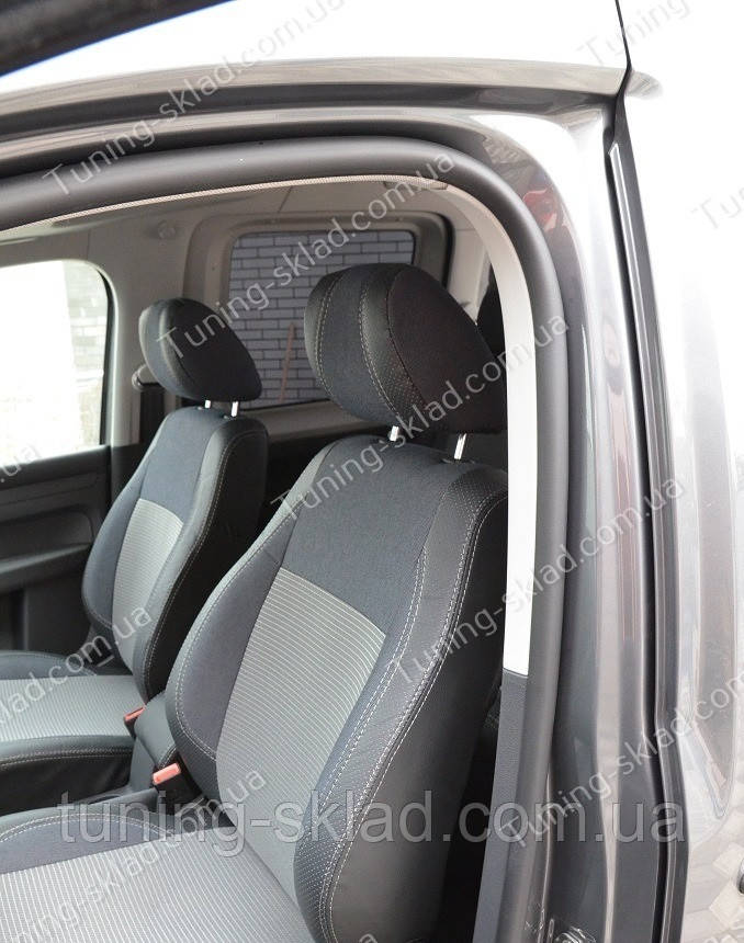 Чохли на сидіння Фольксваген Кадді (чохли з екошкіри Volkswagen Caddy стиль Premium), фото 1