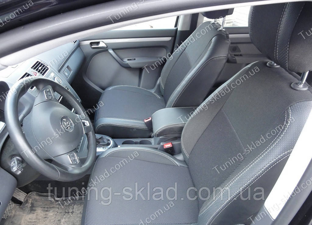 Чохли на сидіння Фольксваген Туран (чохли з екошкіри Volkswagen Touran стиль Premium), фото 1