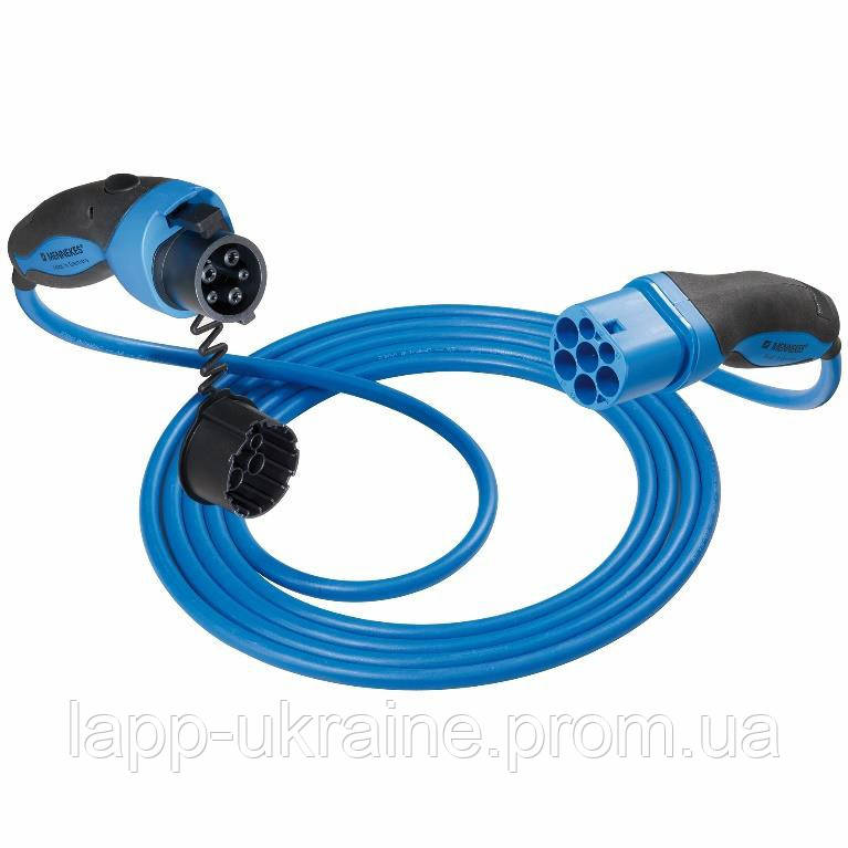 Зарядний кабель Type 2-Type 1, 32A 1-фазний 4м, синій (арт. 36290)