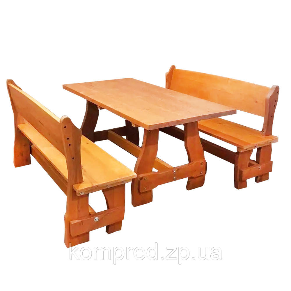 Садовый комплект деревянный стол с две лавки без покраски Чикаго 1,95 м - фото 4 - id-p1662062947