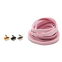 Эластичные шнурки с зажымами без завязок 1м пастельно-розовый