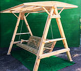 Гойдалка дерев'яна з дахом без фарбування Чунга-Чанга, фото 2