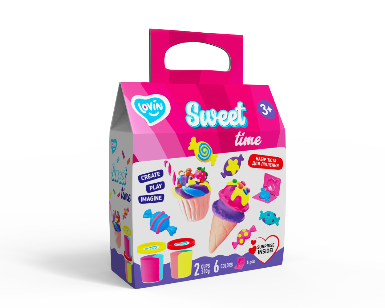 Набір для ліплення з тістом Sweet Time ТМ Lovin 41149 час солодощів сюрприз 3D молди тарілка тісто пластилін Ловін