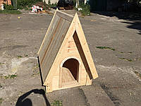 Дерев'яна будка для собаки без фарбування Затишок