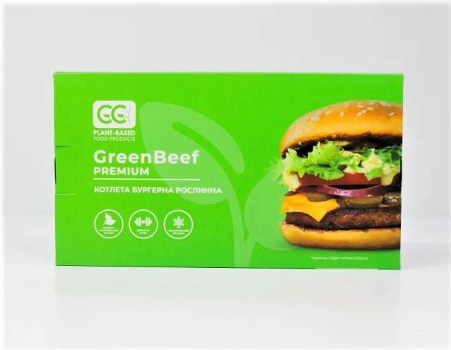 Растительная котлета гороховая постная для бургеров замороженная GreenBeef Premium, 240 г, GreenGo - фото 1 - id-p1662101784