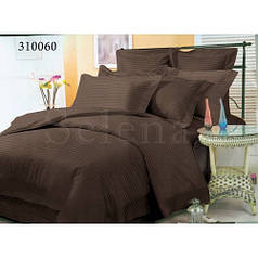 Постільна білизна страйп сатин Шоколадний, євро комплект