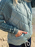 Жіноча куртка з в'язаними рукавами на синтепоні, розміри 42-46, 48-52, 54-56, фото 7