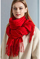 Жіночий шарф червоний кашеміровий теплий однотонний 200*80 см