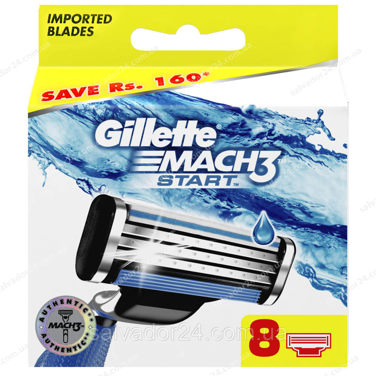 Gillette Mach3 8 шт. в упаковці, Німеччина, змінні касети для гоління, фото 1